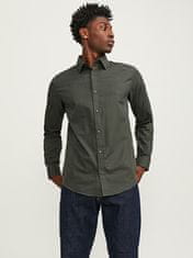 Jack&Jones Pánská košile JPRBLABELFAST Comfort Fit 12239027 Olive Night (Velikost S)