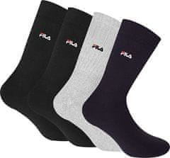 FILA 4 PACK - pánské ponožky FB4405/4-999 (Velikost 39-42)