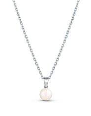 JwL Luxury Pearls Jemný stříbrný náhrdelník s pravou perlou JL0835 (řetízek, přívěsek)