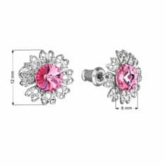 Evolution Group Stříbrné náušnice Kytičky s krystaly Swarovski 51042.3 rose