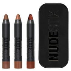 NUDESTIX Dárková sada dekorativní kosmetiky na rty 90`s Nude Lips Mini 3 ks