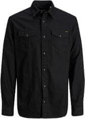Jack&Jones Pánská košile JJESHERIDAN Slim Fit 12138115 Black Denim (Velikost S)