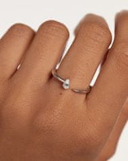 PDPAOLA Jemný stříbrný prsten se zirkony Twing Gold AN02-864 (Obvod 48 mm)