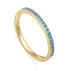 Viceroy Elegantní pozlacený prsten s modrými zirkony Trend 9118A014 (Obvod 54 mm)