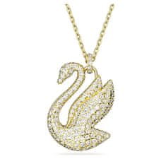 Swarovski Oslnivý pozlacený náhrdelník s Labutí Iconic Swan 5649773