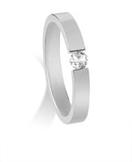 Troli Krásný ocelový prsten s krystalem (Obvod 52 mm)