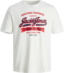 Jack&Jones Pánské triko JJELOGO Standard Fit 12246690 Cloud Dancer (Velikost M)
