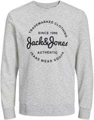 Jack&Jones Pánská mikina JJFOREST Standard Fit 12248002 White Melange (Velikost XL)
