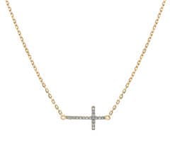Brilio Krásný náhrdelník ze žlutého zlata s křížkem 14/774.402ZIR Esp
