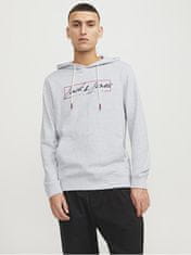 Jack&Jones Pánská mikina JJZURI Standard Fit 12247796 White Melange (Velikost L)