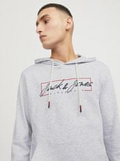 Jack&Jones Pánská mikina JJZURI Standard Fit 12247796 White Melange (Velikost XL)