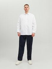 Jack&Jones Plus Pánská košile JPRBLACARDIFF Loose Fit 12235157 White (Velikost 5XL)