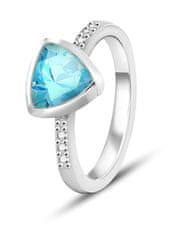 Beneto Exclusive Stříbrný prsten se světle modrým topazem TOPAGG2 (Obvod 52 mm)