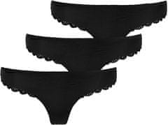 ONLY 3 PACK - dámská tanga ONLCHLOE 15253958 Black (Velikost M)