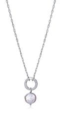 Viceroy Třpytivý stříbrný náhrdelník s perlou Elegant 13180C000-90