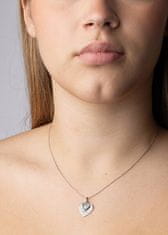 Silvego Stříbrný náhrdelník s přívěskem srdíčka "I love you" ZT131008NW