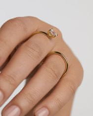 PDPAOLA Módní dvojitý pozlacený prsten se zirkonem Sofia AN01-A27 (Obvod 48 mm)