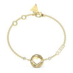 Guess Něžný pozlacený náramek Rolling Hearts JUBB03344JWYG (Rozměr 14,5 - 18,5 cm - S)