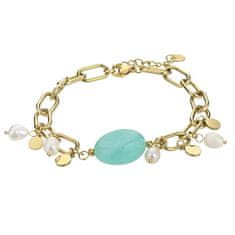 Marc Malone Pozlacený dvojitý náramek Elizabeth Blue Bracelet MCB23007G