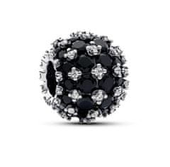 Pandora Třpytivý stříbrný korálek s černými zirkony 792630C04