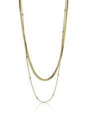 Marc Malone Dvojitý pozlacený náhrdelník Evangeline Gold Necklace MCN23089G