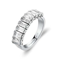 Brosway Třpytivý ocelový prsten se zirkony Desideri BEIA001 (Obvod 54 mm)