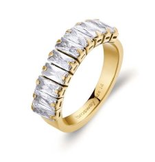 Brosway Třpytivý pozlacený prsten se zirkony Desideri BEIA002 (Obvod 54 mm)