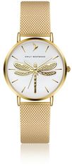 Emily Westwood Matt White Mesh Watch Classic Dragonfly EGG-3418