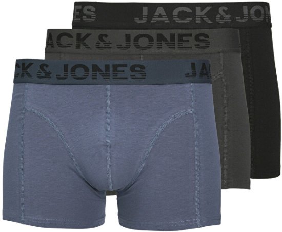 Jack&Jones 3 PACK - pánské boxerky JACSHADE 12250607 Black