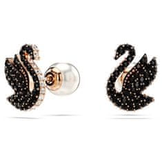 Swarovski Ikonické náušnice s černými krystaly Swan 5684608