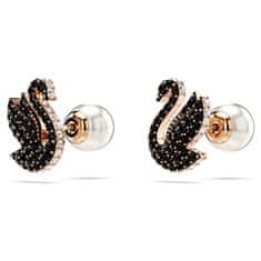 Swarovski Ikonické náušnice s černými krystaly Swan 5684608