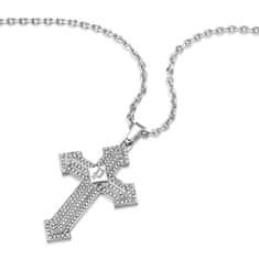 Police Pánský ocelový náhrdelník Kříž s krystaly Stoneset PEAGN0036501