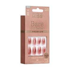 KISS Nalepovací nehty Bare-But-Better Premium Nails - Shine 30 ks