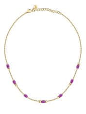 Morellato Slušivý pozlacený náhrdelník s korálky Colori SAXQ03