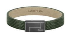 Lacoste Zelený kožený náramek Monogram Leather 2040186 (Délka 17,5 cm)