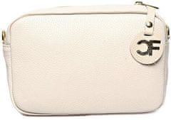 Carla Ferreri Dámská kožená crossbody kabelka CF1906 Beige