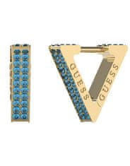 Guess Pozlacené trojúhelníkové náušnice Crazy Earrings JUBE03306JWYGBLT/U