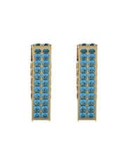 Guess Pozlacené trojúhelníkové náušnice Crazy Earrings JUBE03306JWYGBLT/U