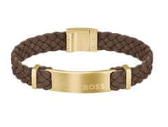 Hugo Boss Fashion pánský semišový náramek Dylan 1580607 (Délka 19 cm)