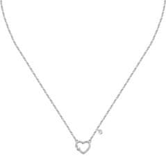 La Petite Story Něžný stříbrný náhrdelník srdce se zirkony Silver LPS10AWV12