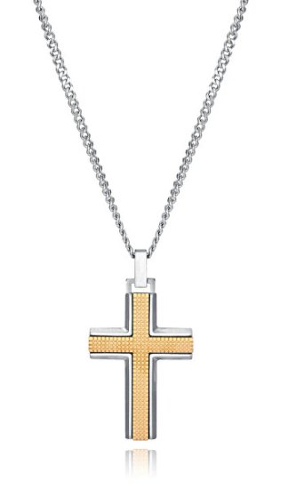 Viceroy Pánský bicolor náhrdelník s křížkem Magnum 75299C01012