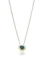 Emily Westwood Propracovaný pozlacený náhrdelník s tyrkysem EWN23037G