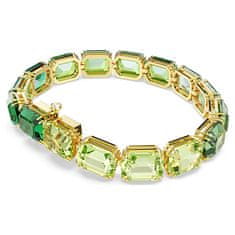 Swarovski Blyštivý náramek se zelenými krystaly Millenia 5671258