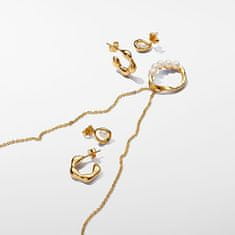 Pandora Pozlacené náušnice s pravými perlami Essence Shine 263295C01
