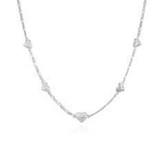 Třpytivý stříbrný náhrdelník se srdíčky AGS1545/47