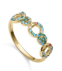Viceroy Pozlacený prsten s barevnými zirkony Elegant 15120A010-39 (Obvod 50 mm)