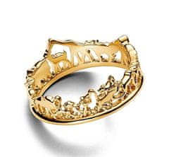 Pandora Propracovaný pozlacený prsten Lví král Shine 163362C00 (Obvod 52 mm)