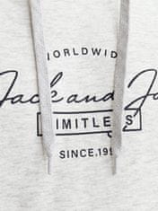Jack&Jones Pánská mikina JJFERRIS Standard Fit 12256838 White Melange (Velikost L)