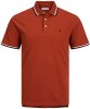 Jack&Jones Pánské polo triko JJEPAULOS Slim Fit 12136668 Red Ochre (Velikost S)