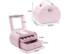 Troli Luxusní růžová šperkovnice kufřík